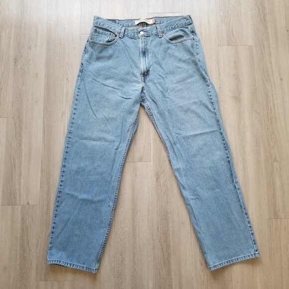 Levis Jeans Men 36 x 32 Light Wash 550 Relaxed Vintage Y2K 00s (2004) Red Tab - Picture 1 of 12